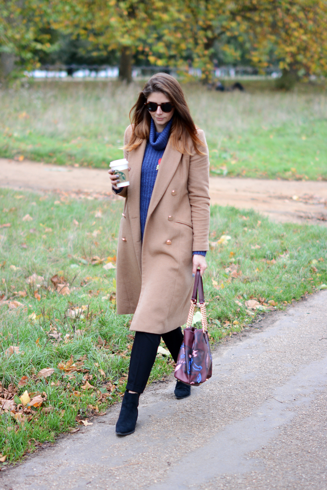 EJSTYLE Camel Coat Autumn Outfit 7