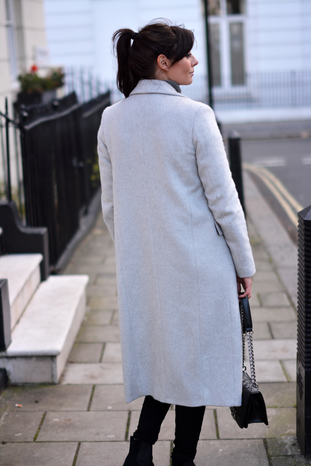 EJSTYLE - Grey long Dorothy Perkins coat