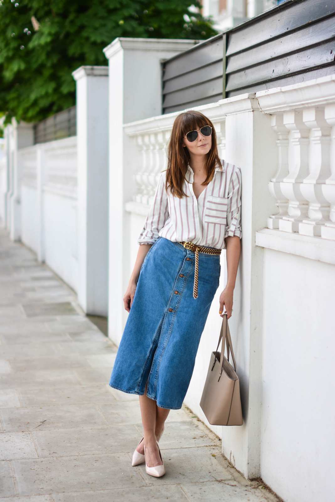 Striped clearance skirt zara