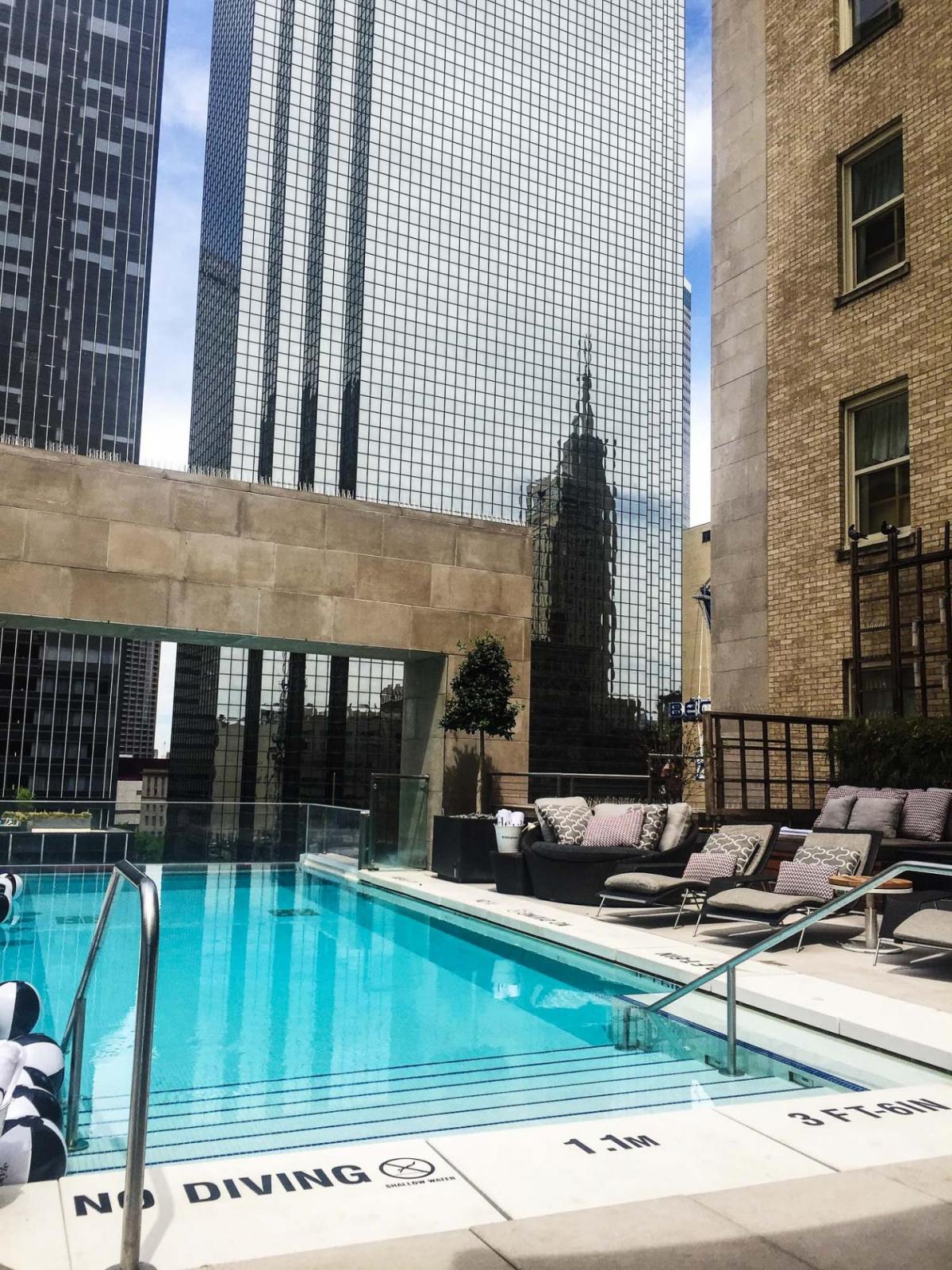 the rooftop pool at the Joule Dallas Texas
