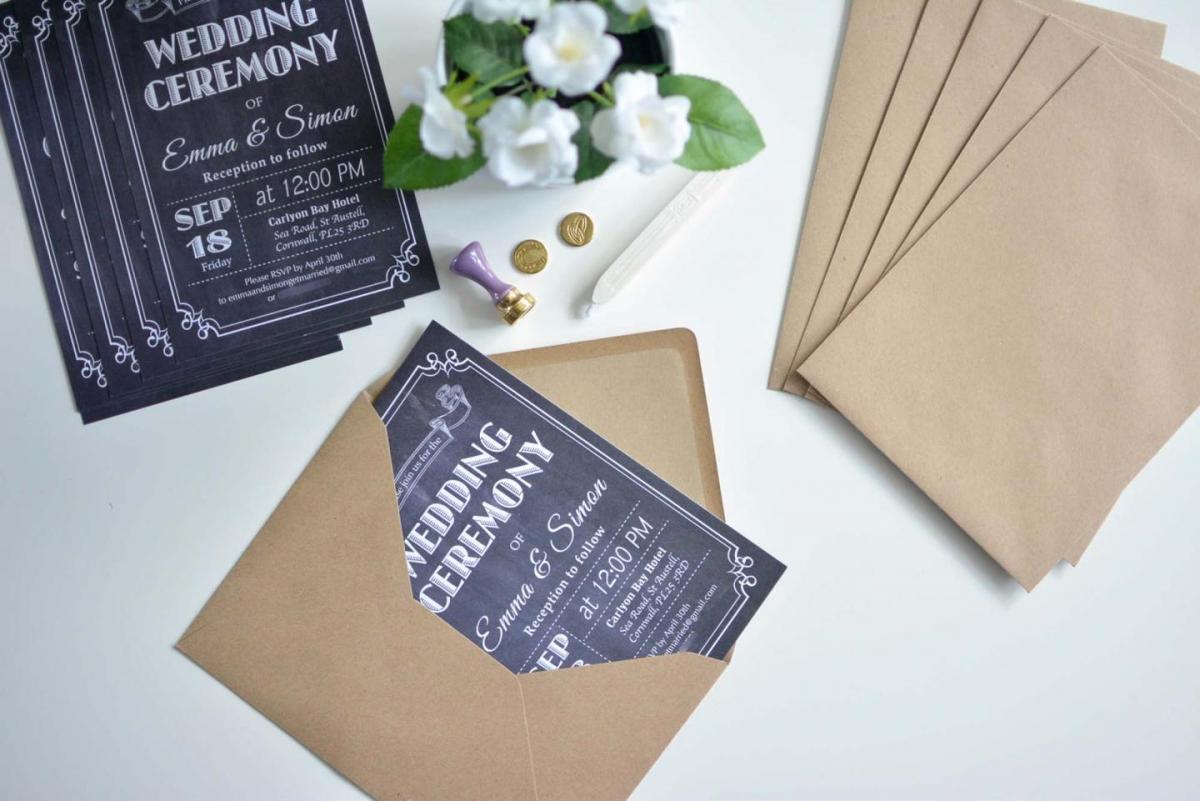 affordable chalkboard wedding invitations