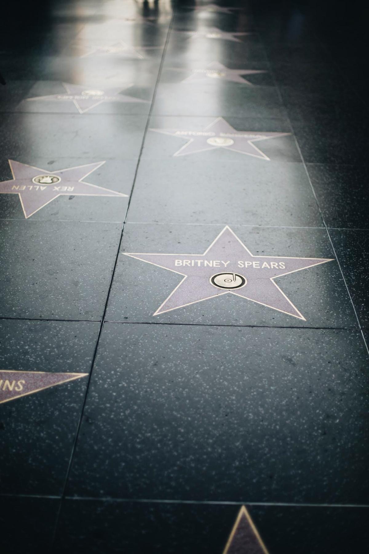 hollywood walk of fame, stars, Britney Spears, travel, must see, 