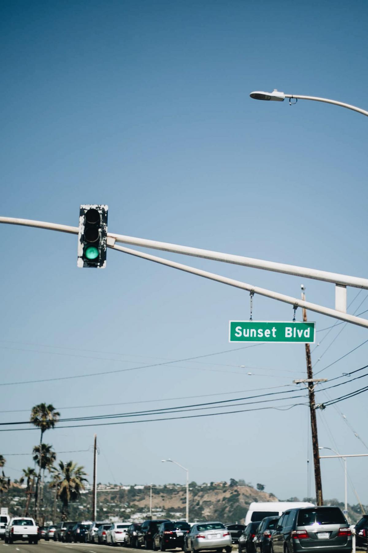 sunset blvd street sign, USA, los angeles, LA, american road trip, wanderlust, west cost, 