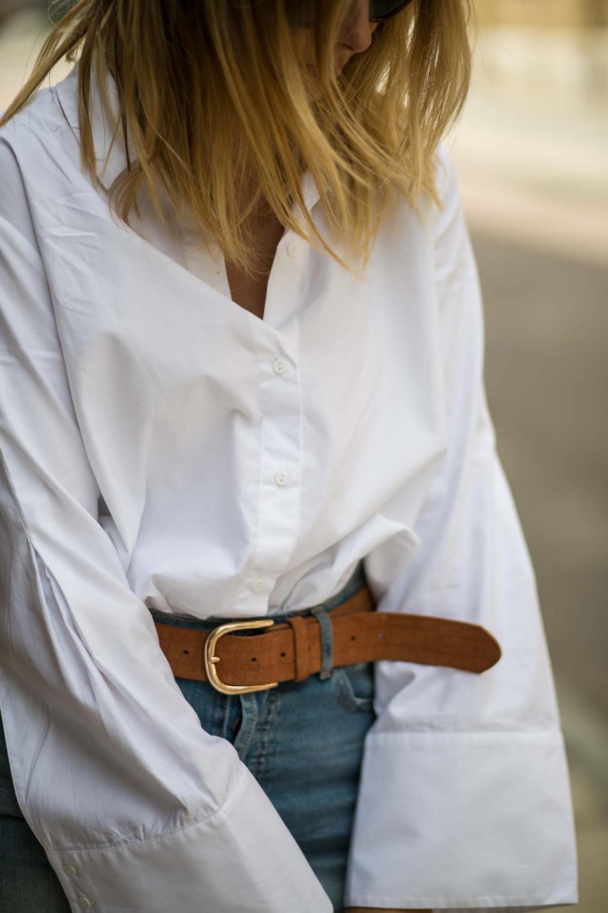 white shirt, denim skirt-4