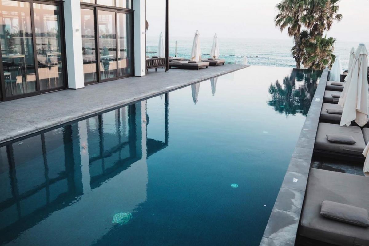 Almyra hotel & spa, paphos, cyprus, infinity pool, swimming pool