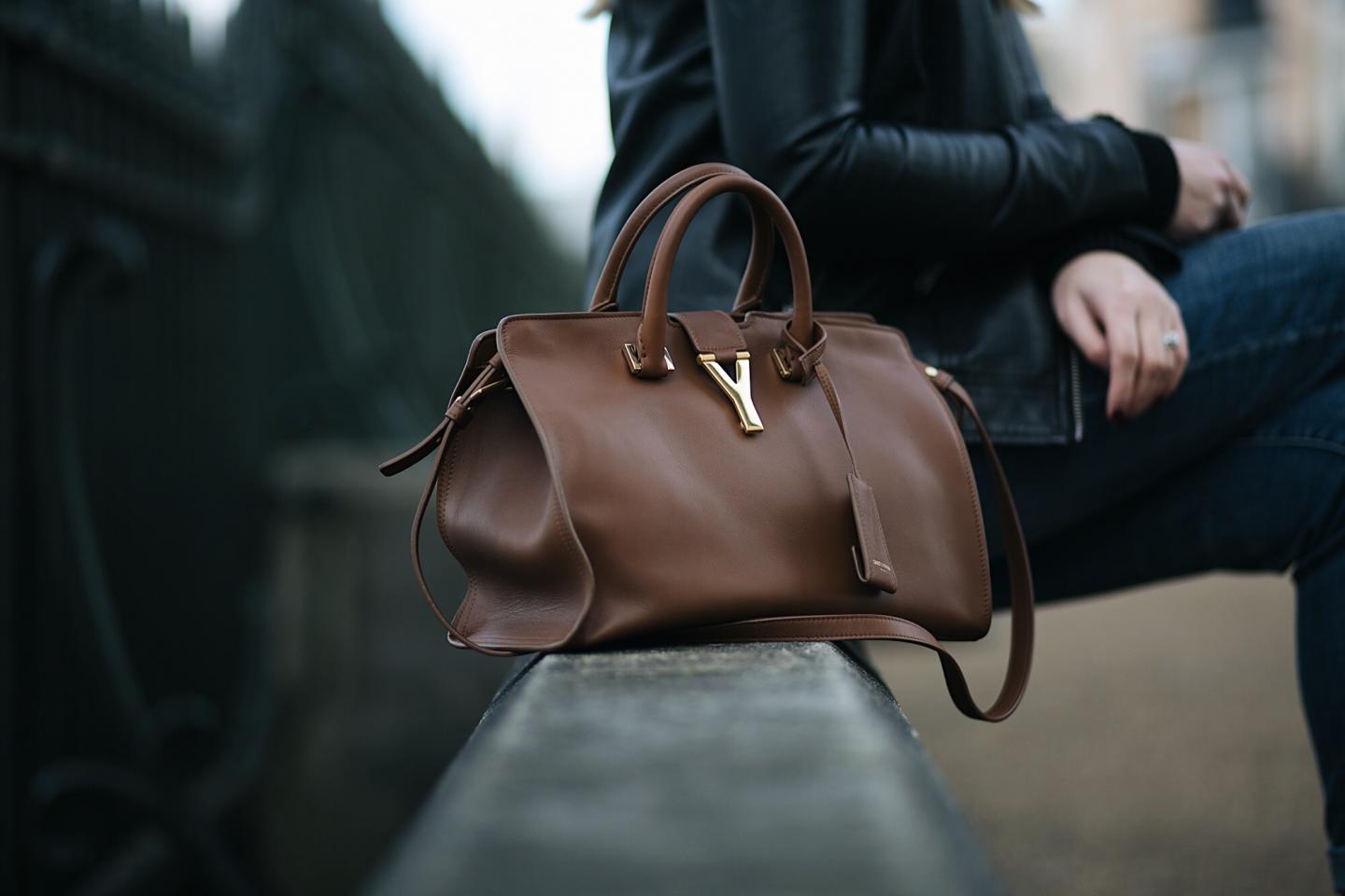 Blue YSL Cabas Chyc Classique Tote Bag