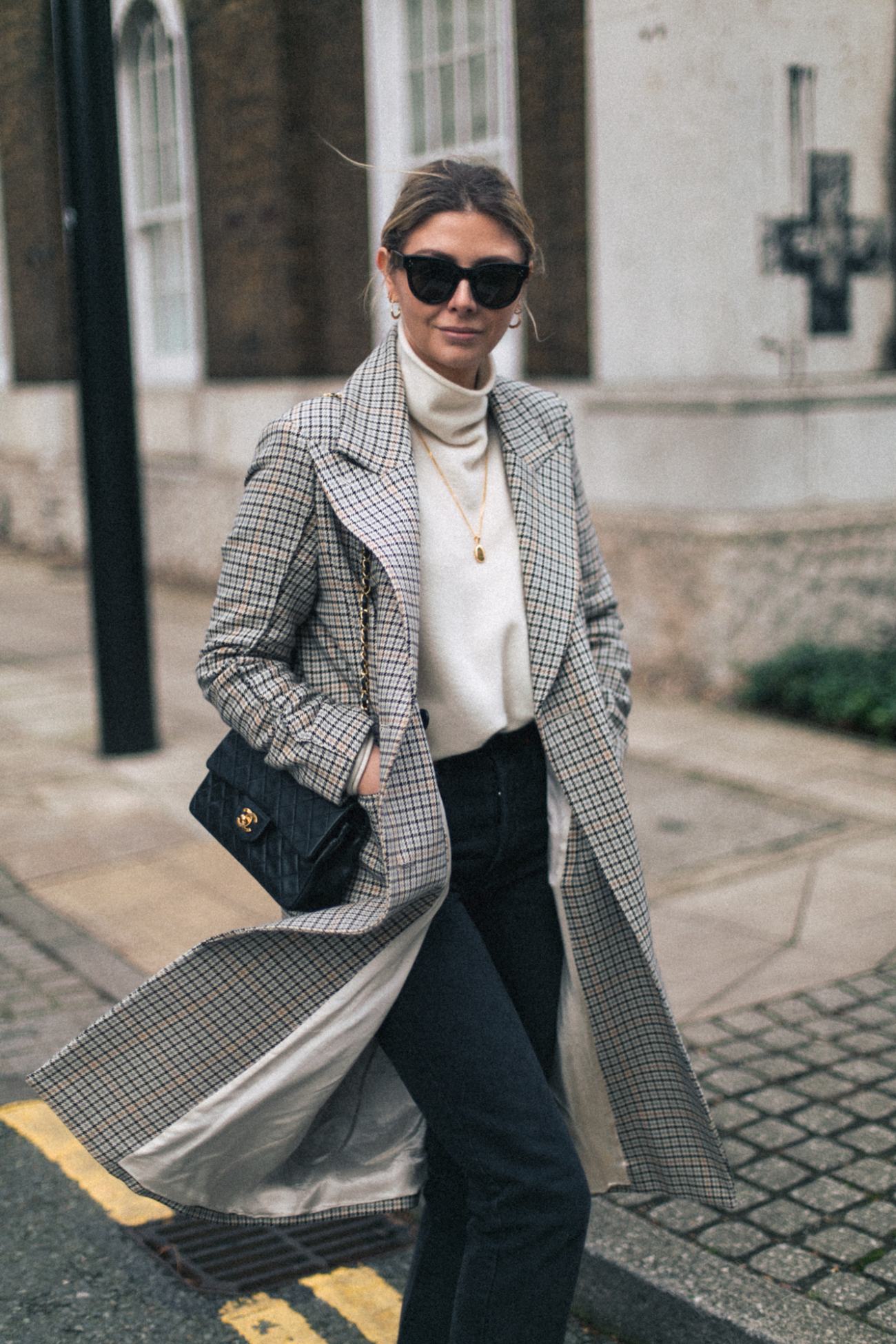 chill outfit styled up with a classic chanel bag